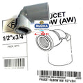 Sambungan Pralon Knee Keni Drat Dalam Faucet Elbow 1/2 X 3/4 RUCIKA