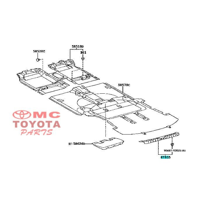 List Plate Bagasi Belakang Toyota Kijang Innova 67935-0K040-E0
