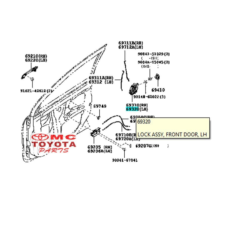 Door Lock Depan Kiri New Avanza Xenia Calya Sigra 69320-BZ330