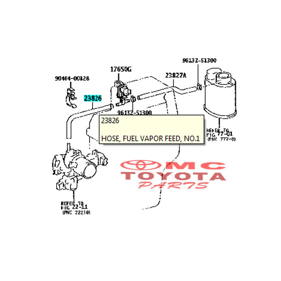 Selang / Hose Uap Throttle Body Toyota Vios Soluna 23826-0M020