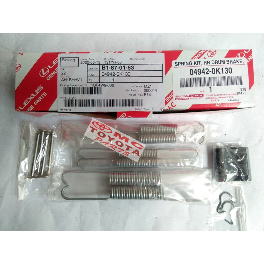 Kit Per Rem Belakang Spring Kit Rear Brake Fortuner Hilux 04942-0K130