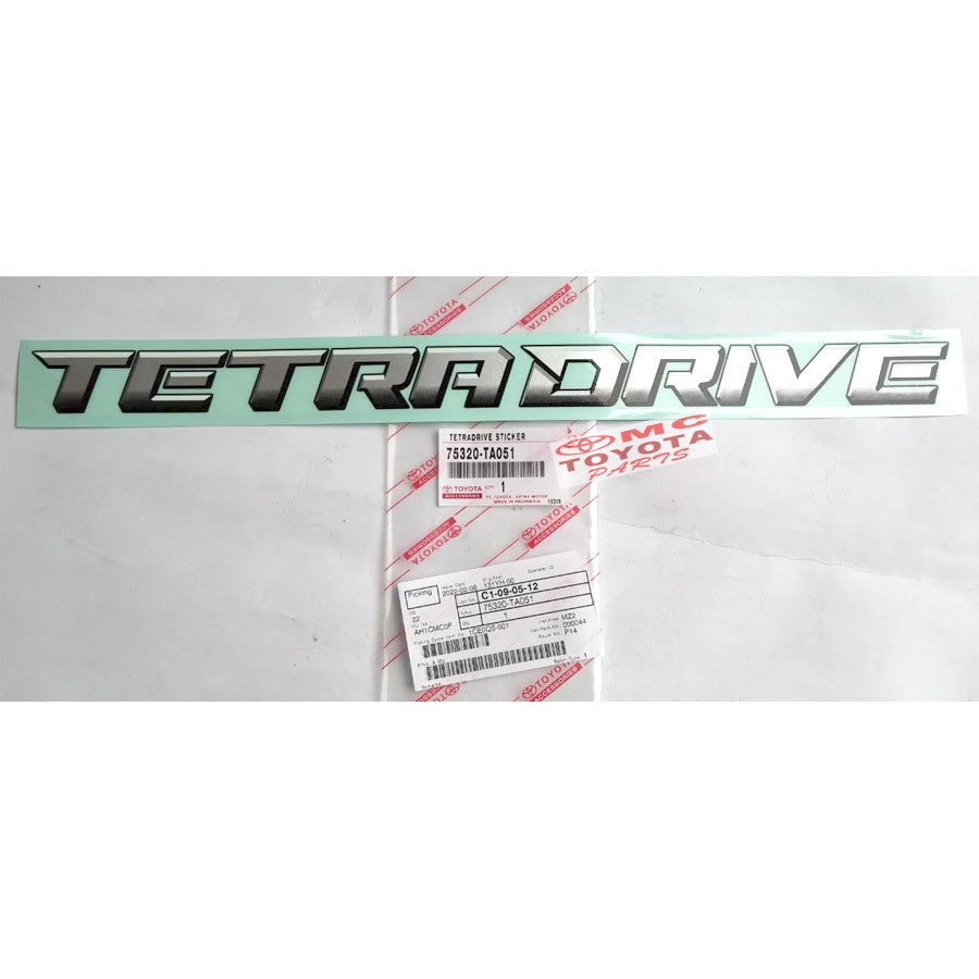 Sticker Stiker TETRADRIVE Tetra Drive Toyota Fortuner VRZ Original 75320-TA051