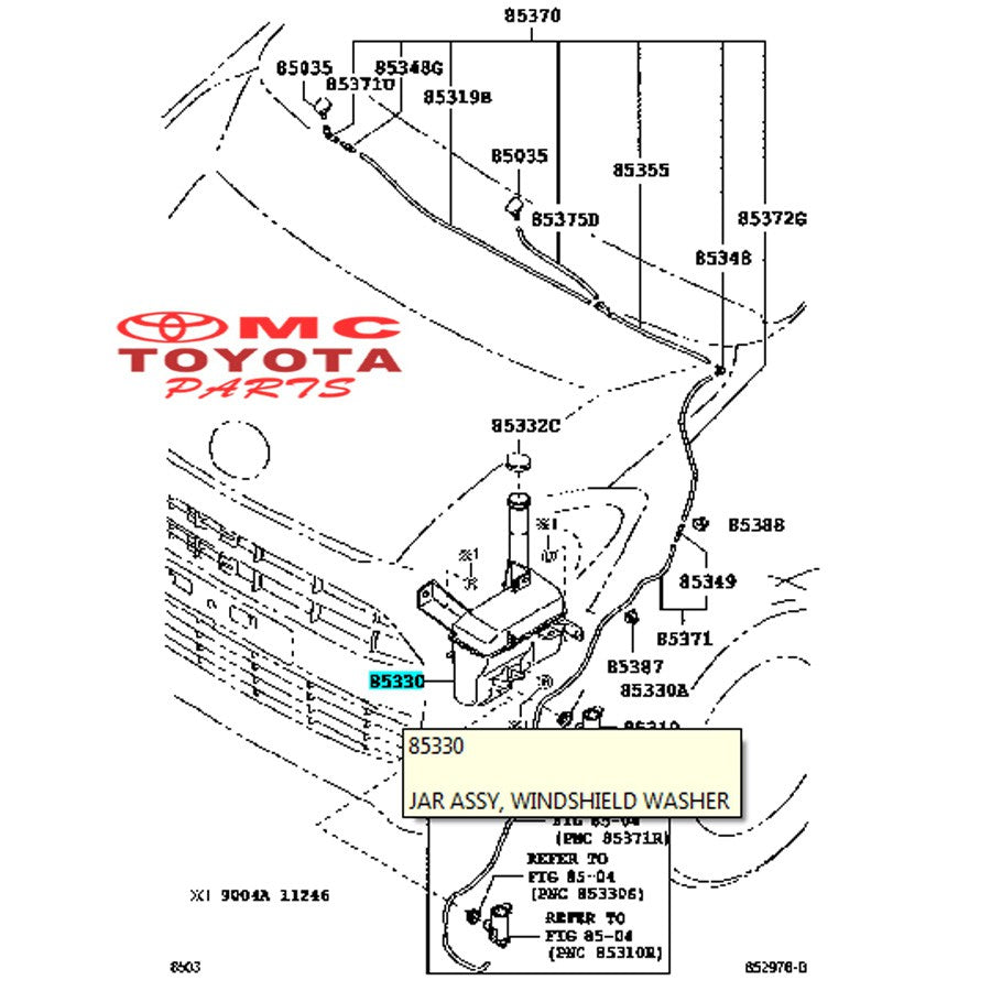 Tabung Tangki Air Wiper 2 Lubang Agya Ayla 85315-BZ140