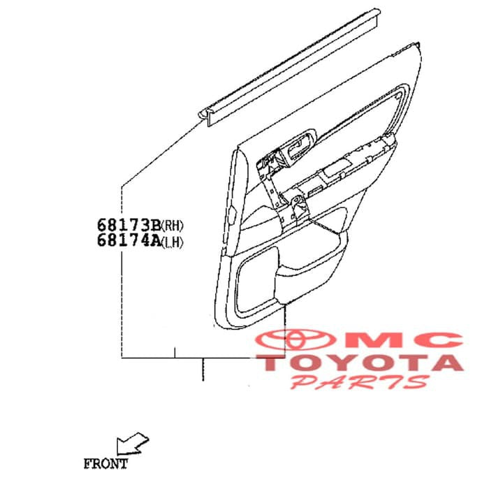 Pelipit Pintu Karet Kaca Dalam Belakang Kiri Rush Terios 68174-BZ040