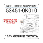 Tiang Penyangga Kap Mesin  Rod Hood Support Kijang Innova 53451-0K010