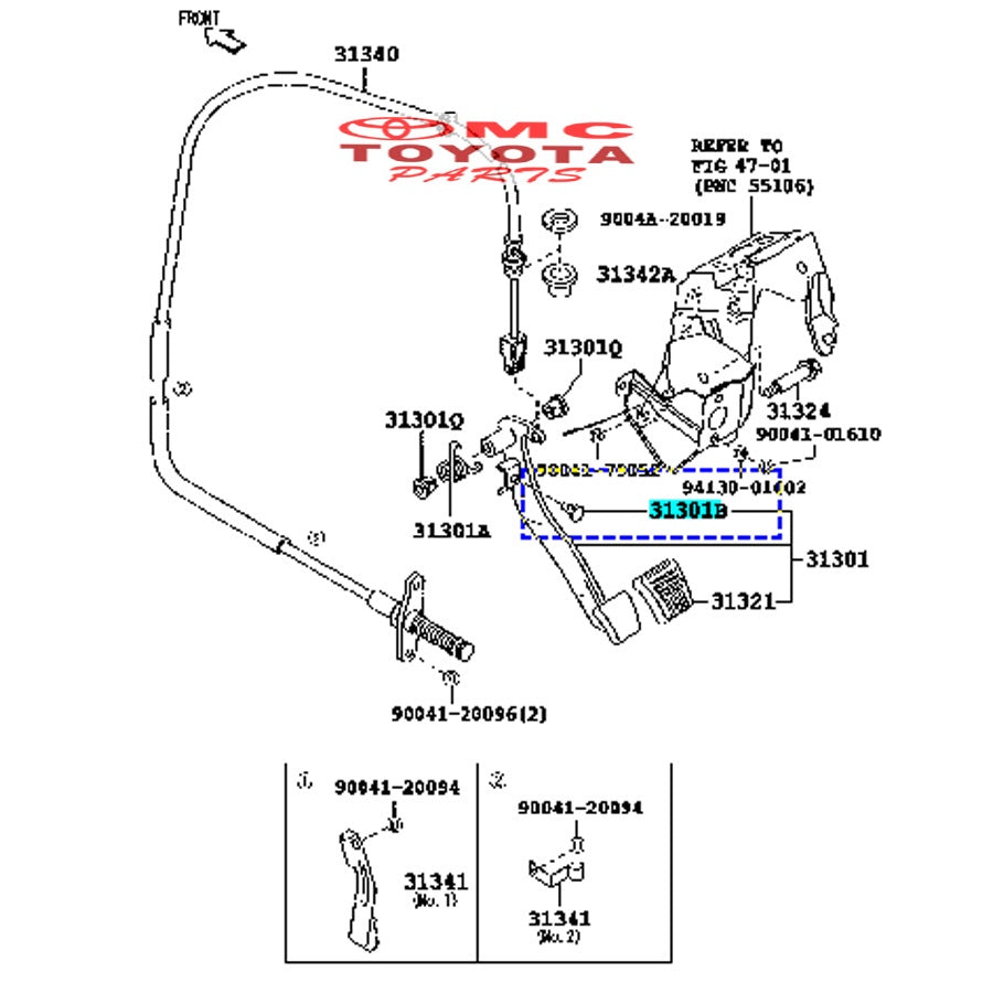 Karet Stoper Tahanan Pedal Rem Avanza Xenia Rush Terios Vios Camry Harrier Agya Ayla Yaris Calya Gran Max Luxio Raize Rocky 9004A-54003