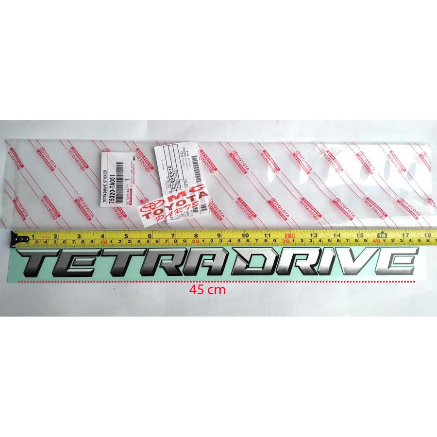 Sticker Stiker TETRADRIVE Tetra Drive Toyota Fortuner VRZ Original 75320-TA051