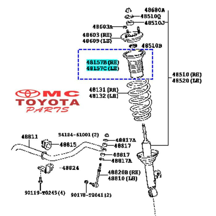 Karet Boot Debu Shock Breaker Depan Kijang Innova 48157-0K020