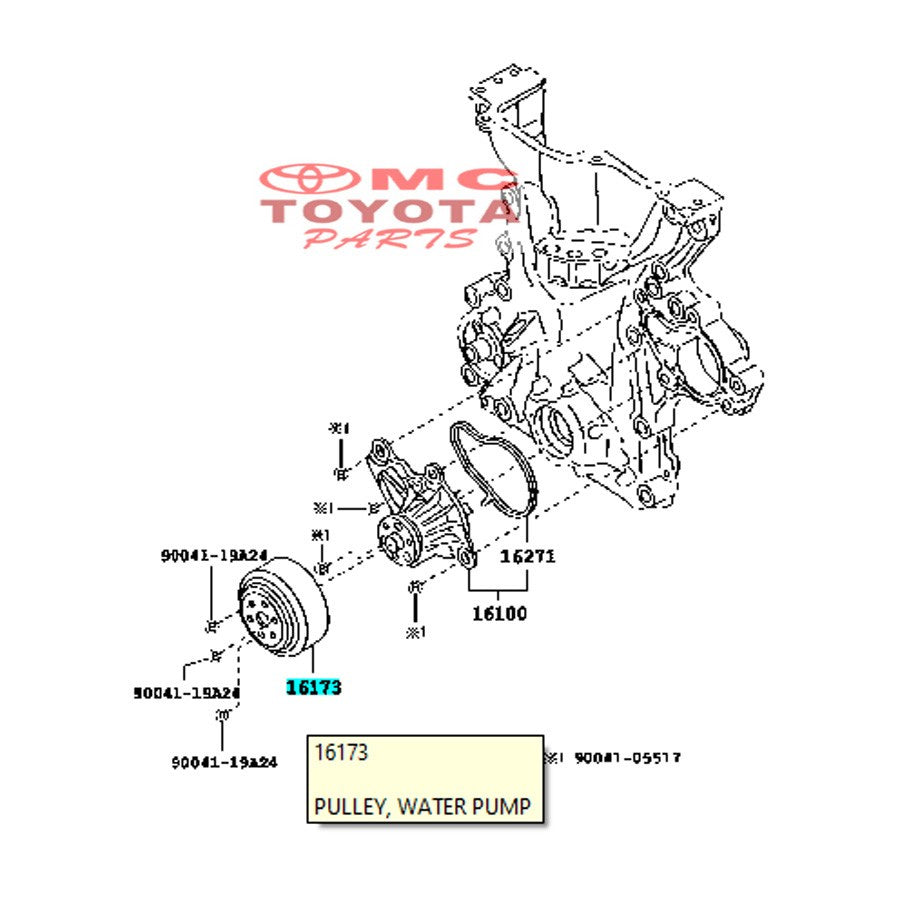 Pully Pulley Water Pump Agya Ayla 16173-BZ071