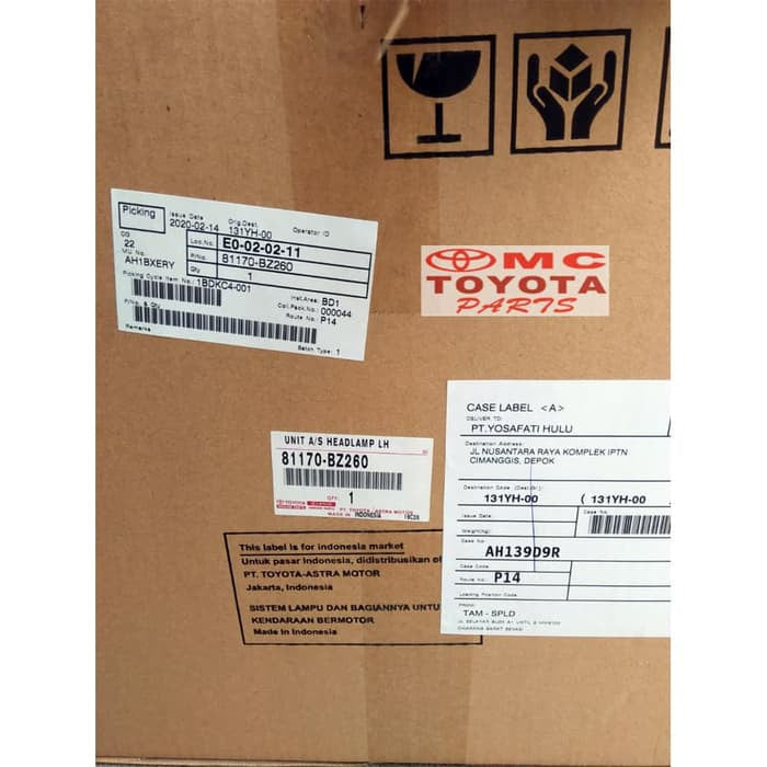 Lampu Depan  Head Lamp Kiri Grand Avanza Xenia 81170-BZ260