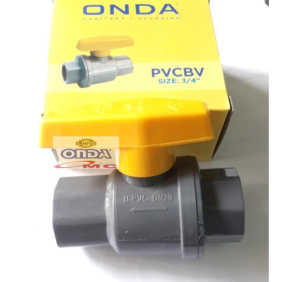 Ball Valve Bal Bol Brass Stop Kran Keran PVC 3/4 Inch ONDA PVCBV