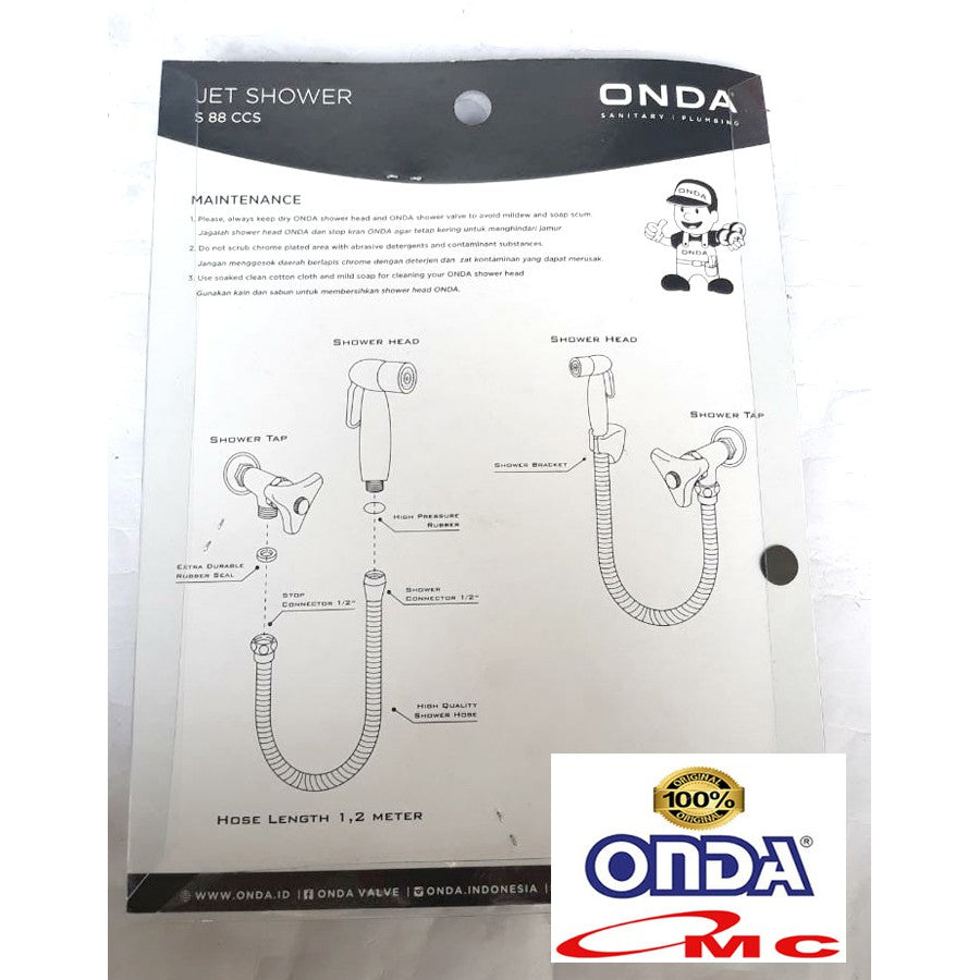 Jet Shower Closet Kloset Toilet 1.2M 1/2 Inch ONDA S 88 CCS