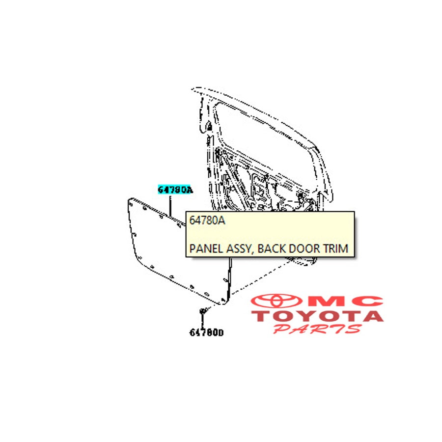 Door Trim Bagasi Belakang Avanza Xenia Old 2004-2011 Original 64780-BZ011-E0