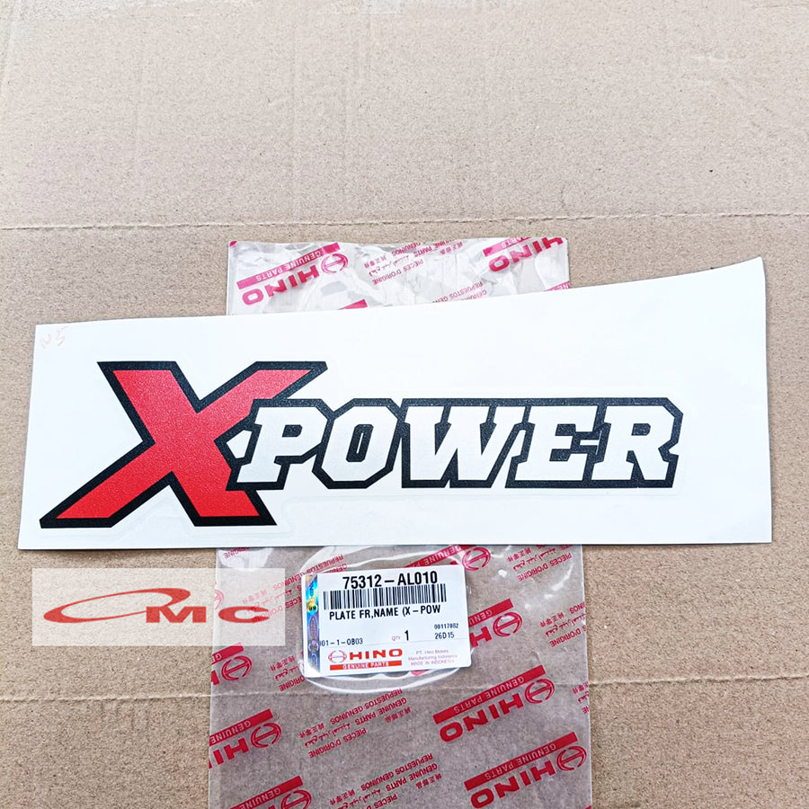 Sticker Xpower Hino 300 Dutro Original 75312-AL010 Stiker Tulisan X Power XPOWER X-POWER Truck Truk Hino Dutro HT 130 Asli