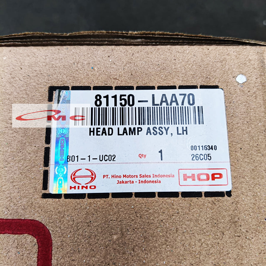 Headlamp Lampu Depan Hino Dutro Toyota Dyna Saurus 130HT Original HOP 81150-LAA70 / 81110-LAA70 Head Lamp Lampu Besar Kanan Kiri Dynasaurus HT-130 130-HT 130 HT