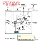 Lampu Depan / Head Lamp Kiri Kijang Innova Grand 81170-0K520