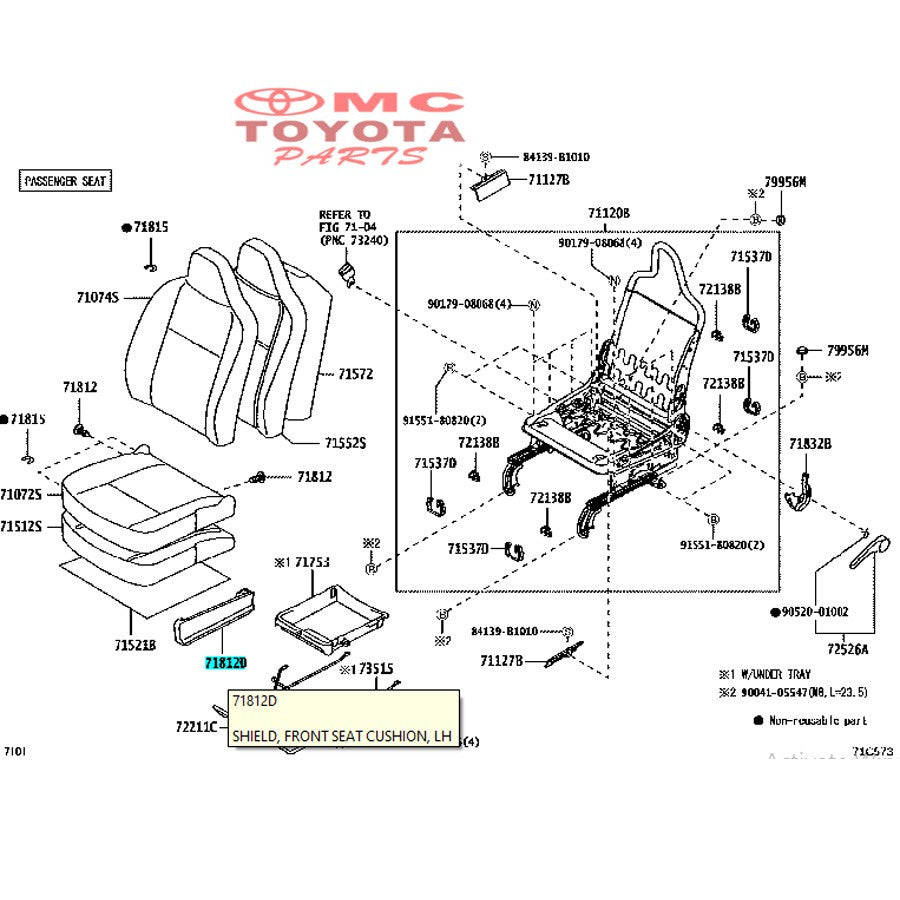 Cover Tutup Samping Jok Depan Kiri Calya Sigra 71812-BZ200-B0