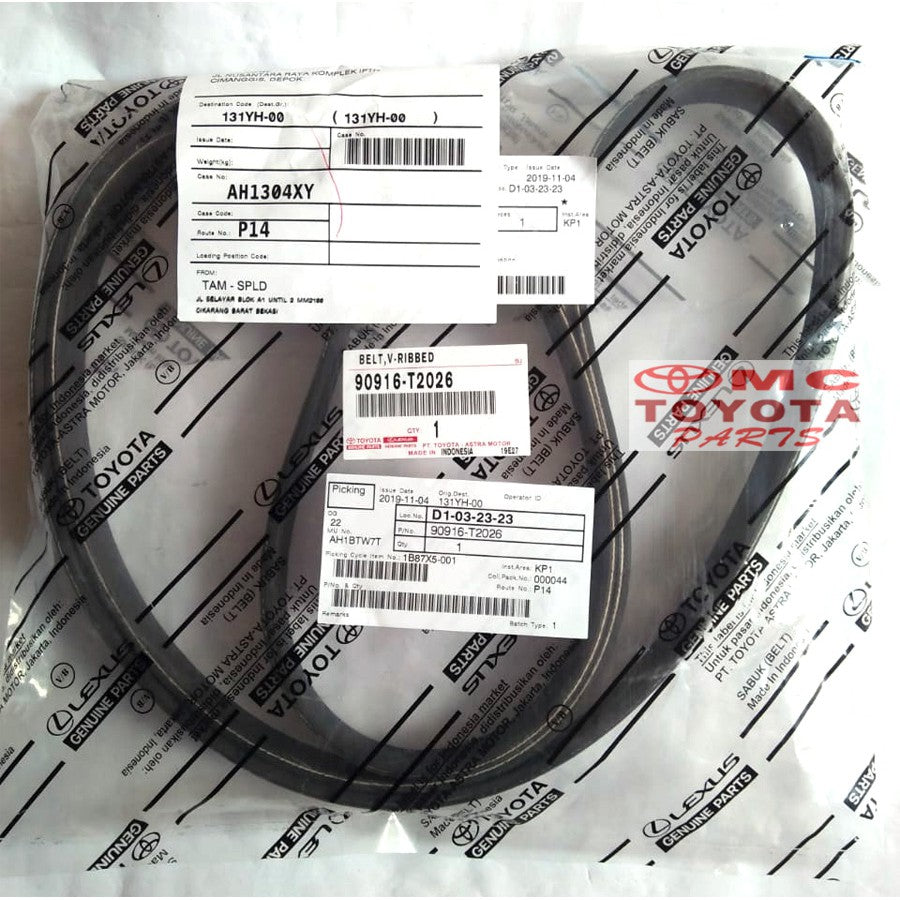 Tali Kipas Fan Van V Belt Camry Hybrid Alphard Vellfire ANH20 Harrier ACU30 7-PK-1935  90916-T2026