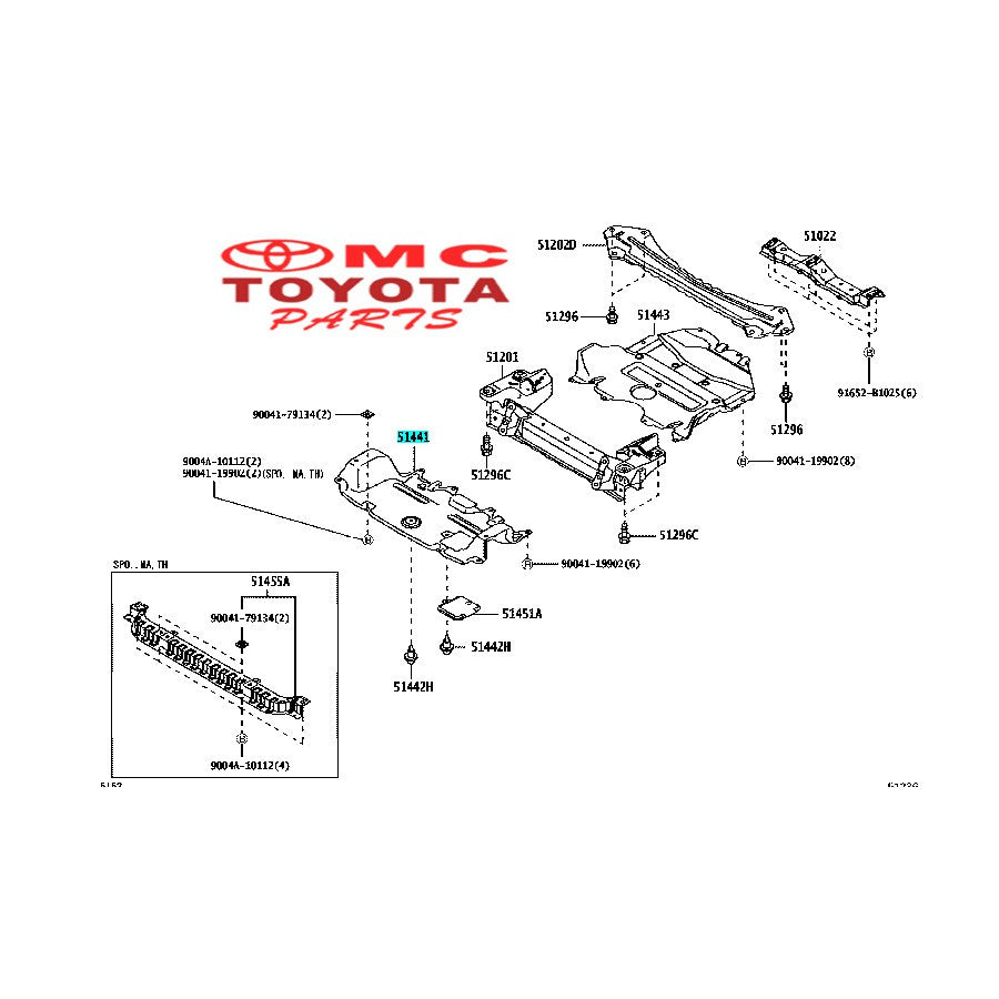 Tutup Cover Deck Dek Bawah Mesin Engine Avanza Xenia  All New 51441-BZ190