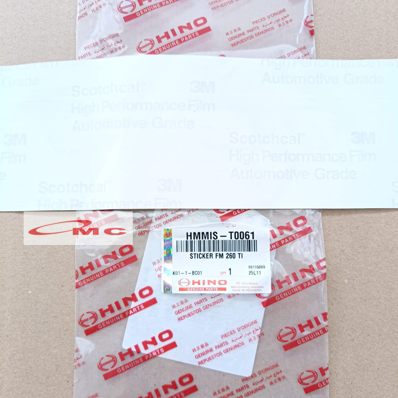 Sticker Hino FM 260 TI Original HMMIS-T0061 Stiker Hino 500 FM260TI Asli