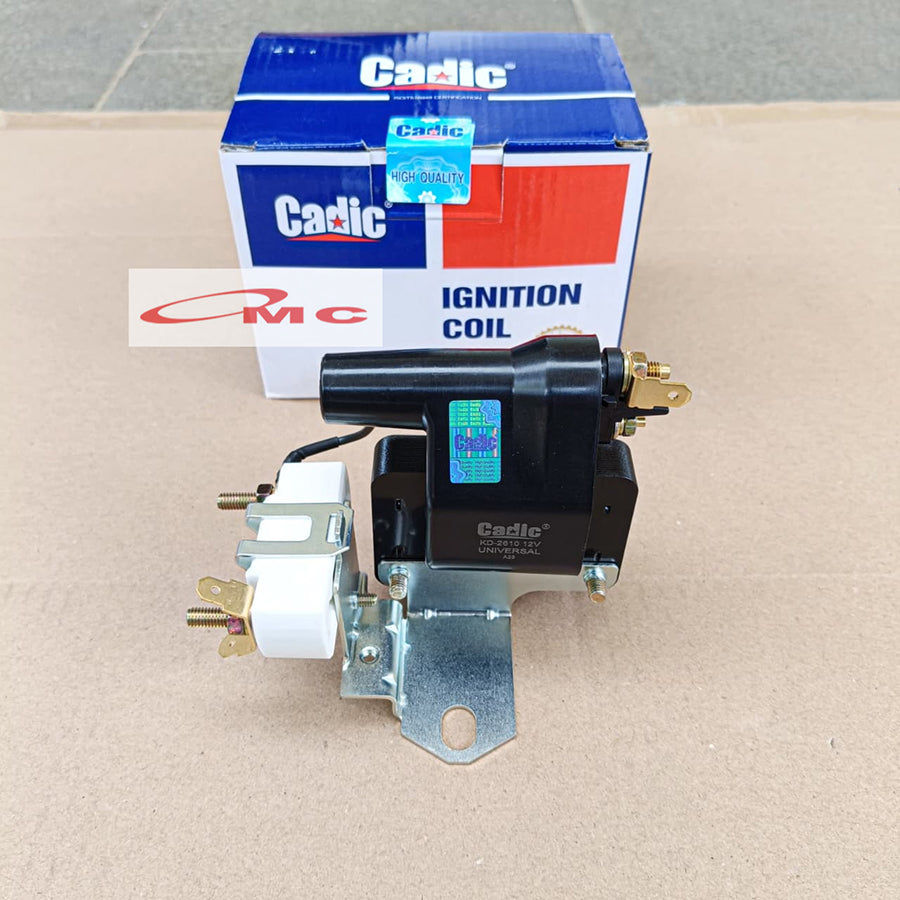 Coil Ignition Kijang 3K 4K Super 5K Daihatsu Zebra Corolla DX Hartop Hiace Bensin Crown Suzuki ST100 Vitara Jimny Ford Laser Hardtop Original Cadic KD-2610 Koil Pengapian Koil Ignition Coil Koil Busi Universal
