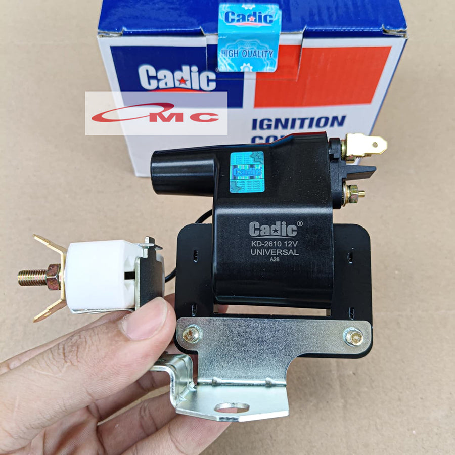 Coil Ignition Kijang 3K 4K Super 5K Daihatsu Zebra Corolla DX Hartop Hiace Bensin Crown Suzuki ST100 Vitara Jimny Ford Laser Hardtop Original Cadic KD-2610 Koil Pengapian Koil Ignition Coil Koil Busi Universal