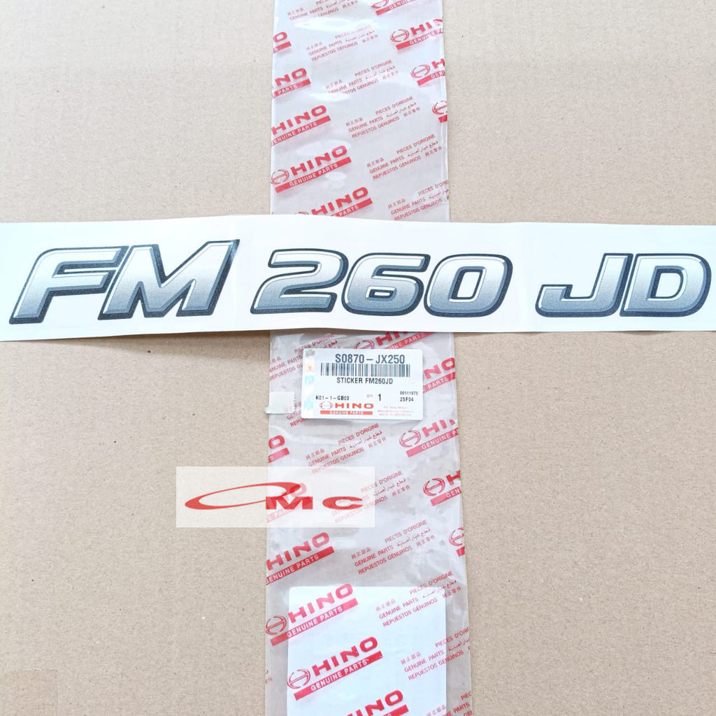 Sticker Hino FM 260 JD Original Asli S0870-JX250 Stiker Hino 500 Ranger