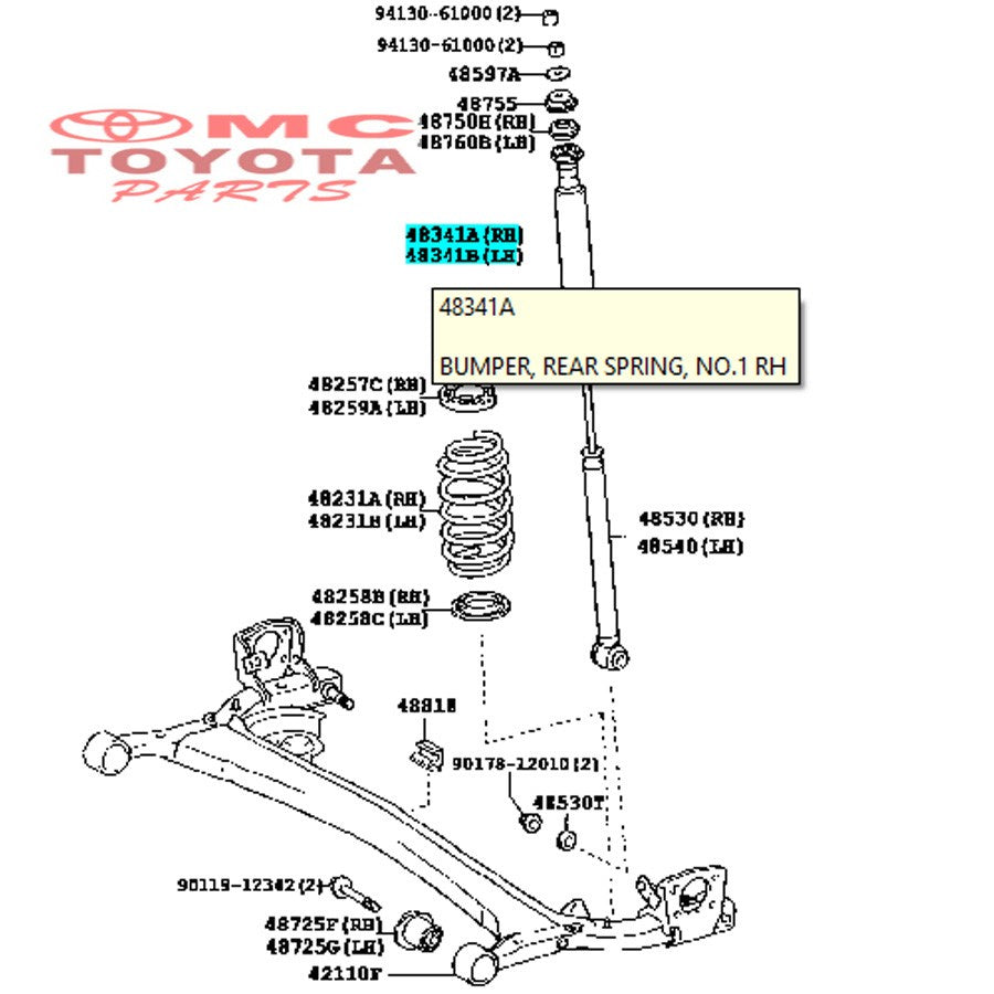 Boot Karet Shock Breaker Stopper Belakang Soluna Vios Old 48341-0D040