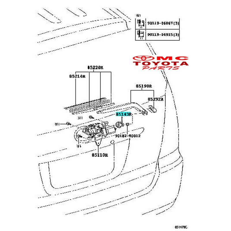 Karet Motor Dinamo Wiper Belakang Innova Fortuner 85143-0K010
