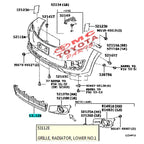 Grill  Grille Bumper Depan Bawah Fortuner VNT 2012-2015 53112-0K080 Original Toyota