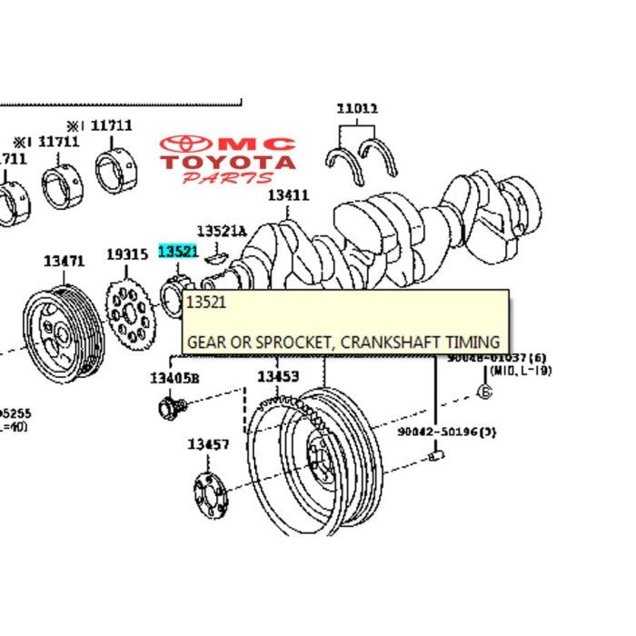 Gigi Sprocket Crankshaft Camshaft Soluna Corolla Corona 13521-15020
