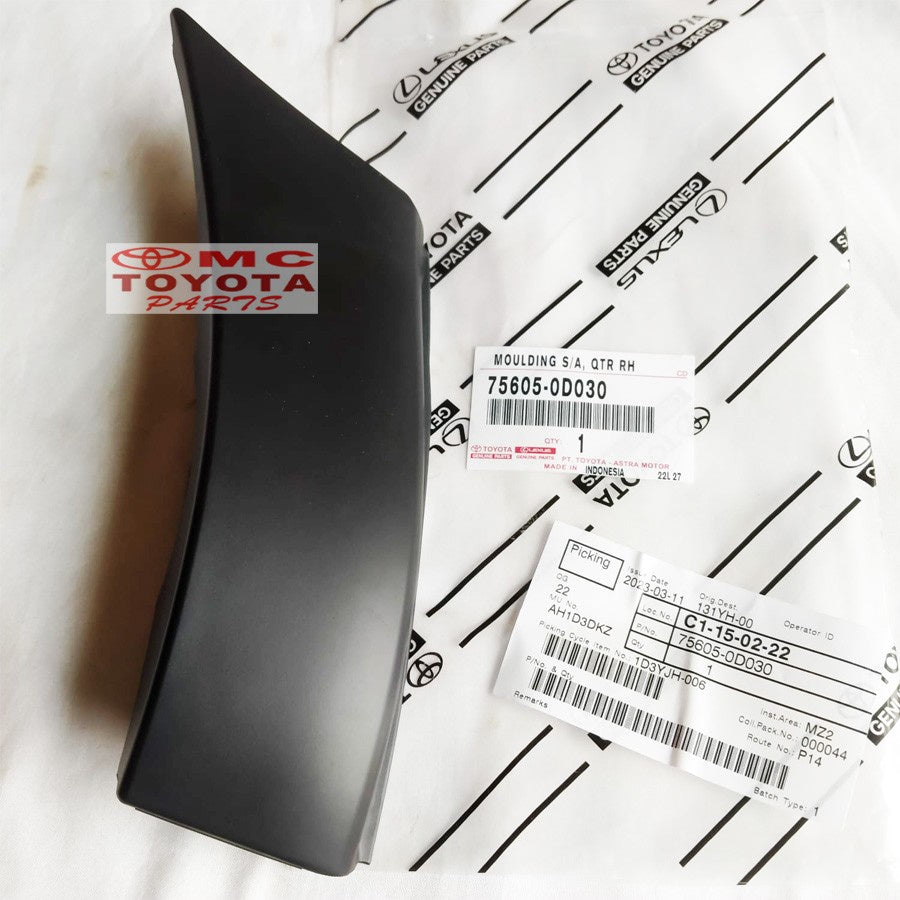 Cover Moulding Quarter Samping Pintu Kanan Toyota Sienta 75605-0D030