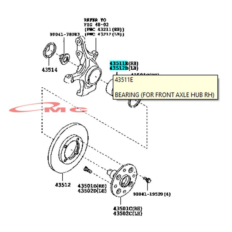 Laher Roda Depan Daihatsu Toyota Avanza Veloz Rush Terios 9004A-36090-001