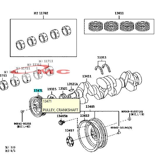 Pulley / Poly Kruk As Crankshaft Daihatsu Rush Terios Avanza 13470-BZ031-001