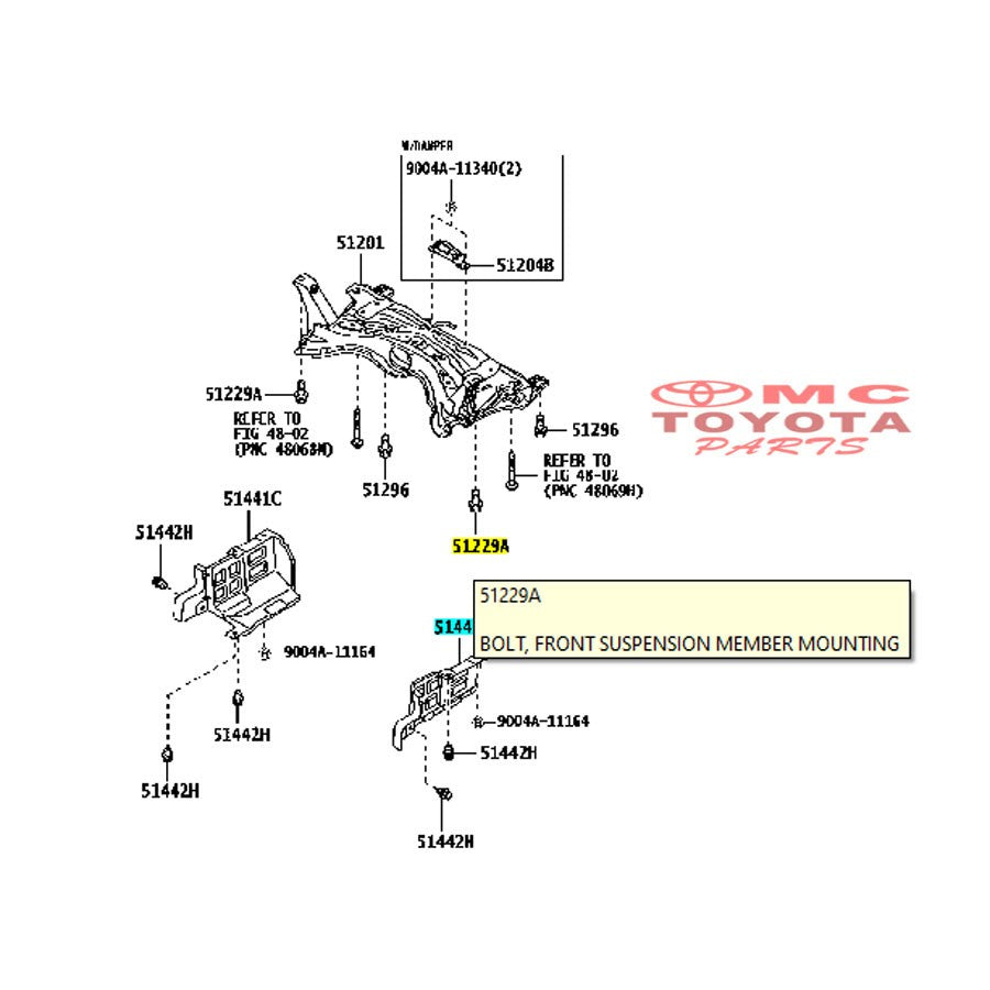 Tutup Cover Deck Dek Bawah Mesin Engine Kiri Toyota Agya Ayla 51442-BZ050