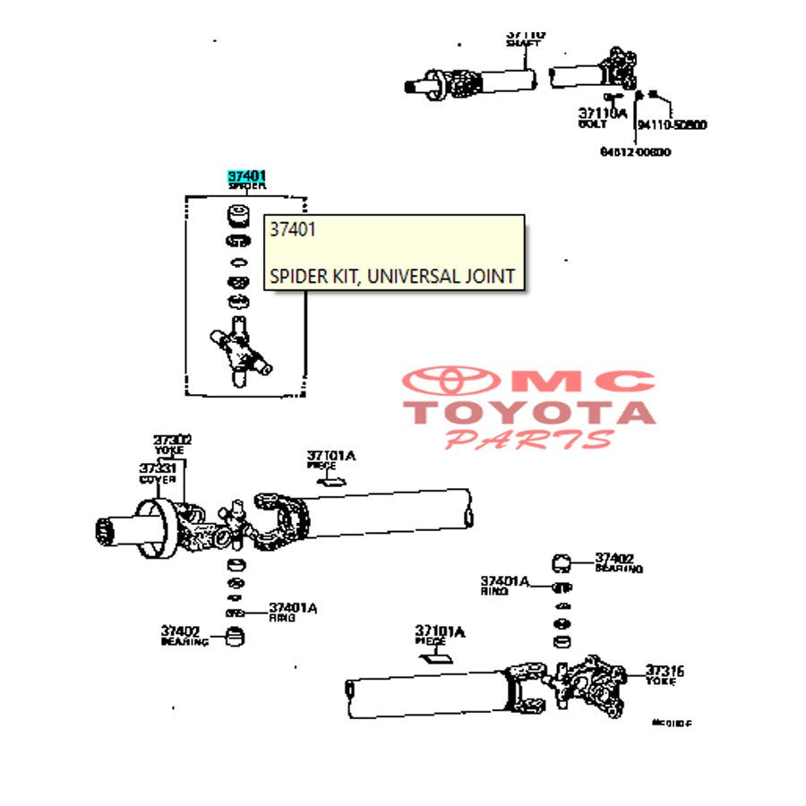 Universal Cross Joint Kopel Couple Corona Kijang 4K 5K 7K 04371-22010