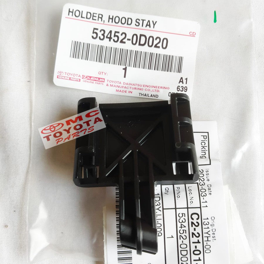 Clip Clamp Hood Stang Kancing Klip Holder Tiang Kap Mesin Toyota Yaris Vios Gen 2 Original 53452-0D020
