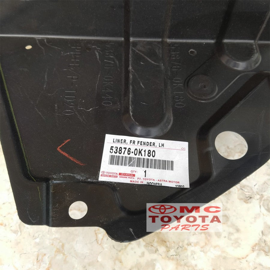 Liner Fender Spakbor Depan Kiri Toyota Innova Reborn 53876-0K180