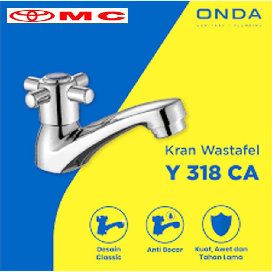 Kran Keran Air Wastafel Cuci Tangan Piring 1/2 Inch ONDA Y 318 CA