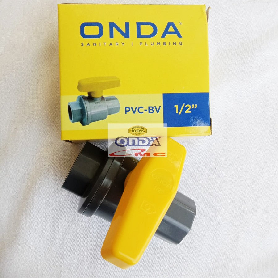 Ball Valve Bal Bol Brass Stop Kran Keran PVC 1/2 Inch ONDA PVC-BV-1P2