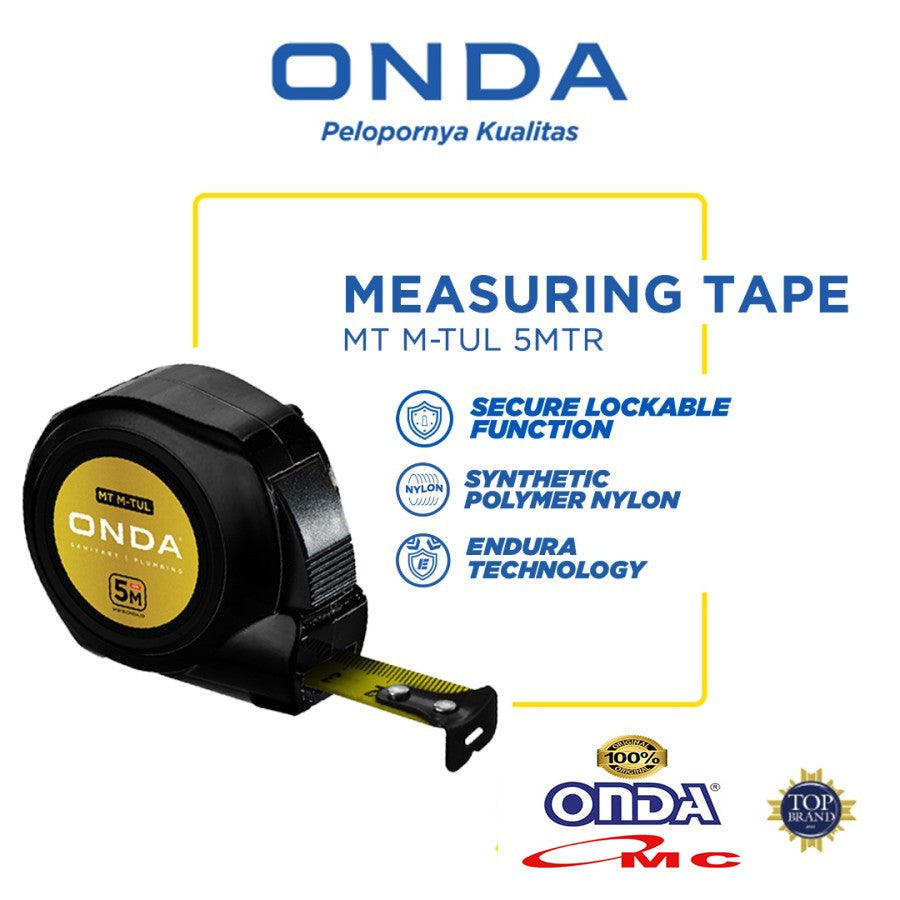 Meteran Measuring Tape / Meteran Otomatis 5 Meter ONDA MT M-TUL