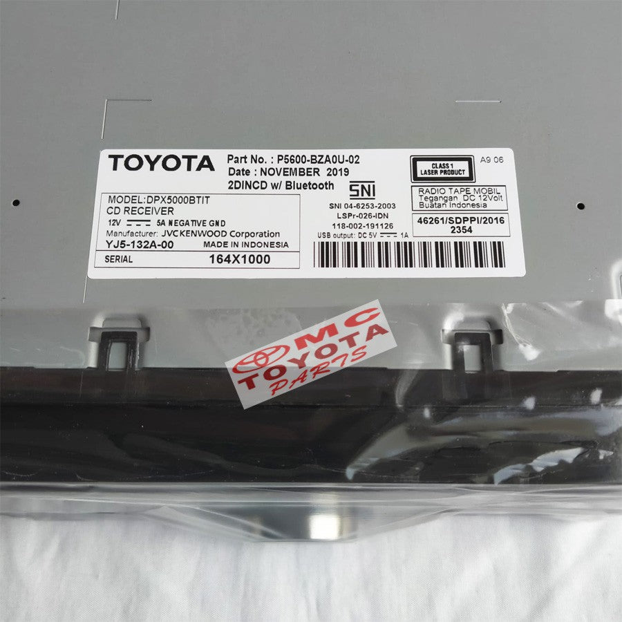Head Unit Tape Kenwood Bluetooth Original Toyota Calya P5600-BZA0U-02