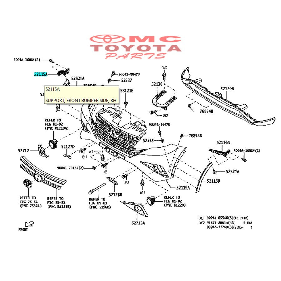 Support Bracket Breket Bumper Depan Kanan All New Rush Terios  2018-Up 52115-BZ200