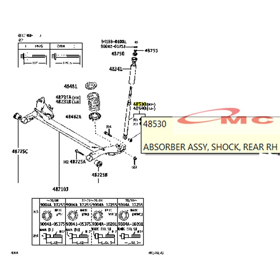 Shock Absorber Breaker Breker Belakang Ayla Agya 48531-BZ531-001