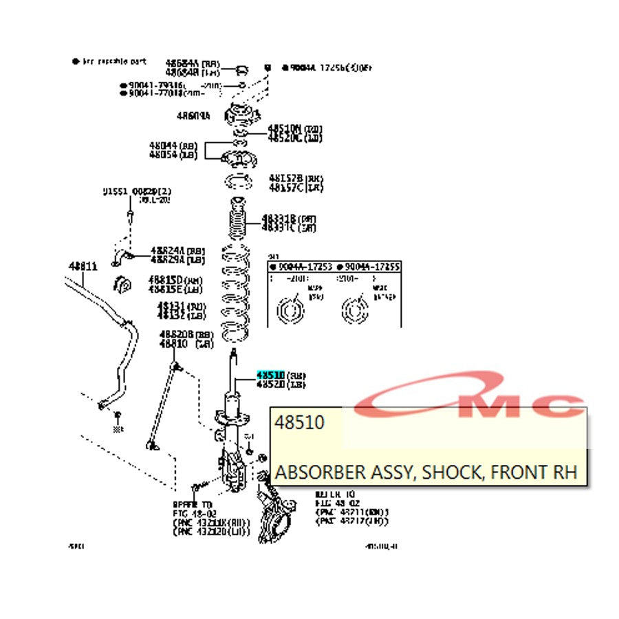 Shock Breker Shockbreaker Depan Kanan Sigra Calya 48510-BZB50-001