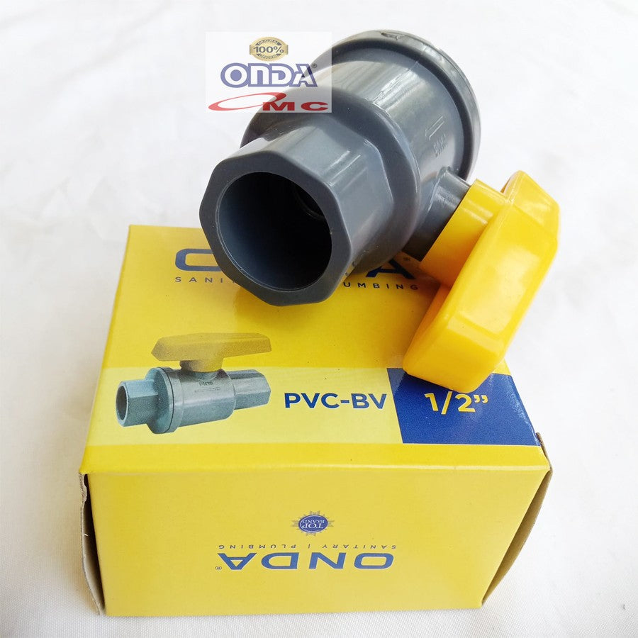 Ball Valve Bal Bol Brass Stop Kran Keran PVC 1/2 Inch ONDA PVC-BV-1P2