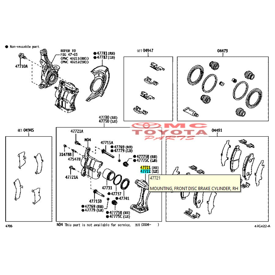 Kaliper Caliper Mounting Dudukan Kampas Rem Toyota Calya Sigra 47721-BZ090