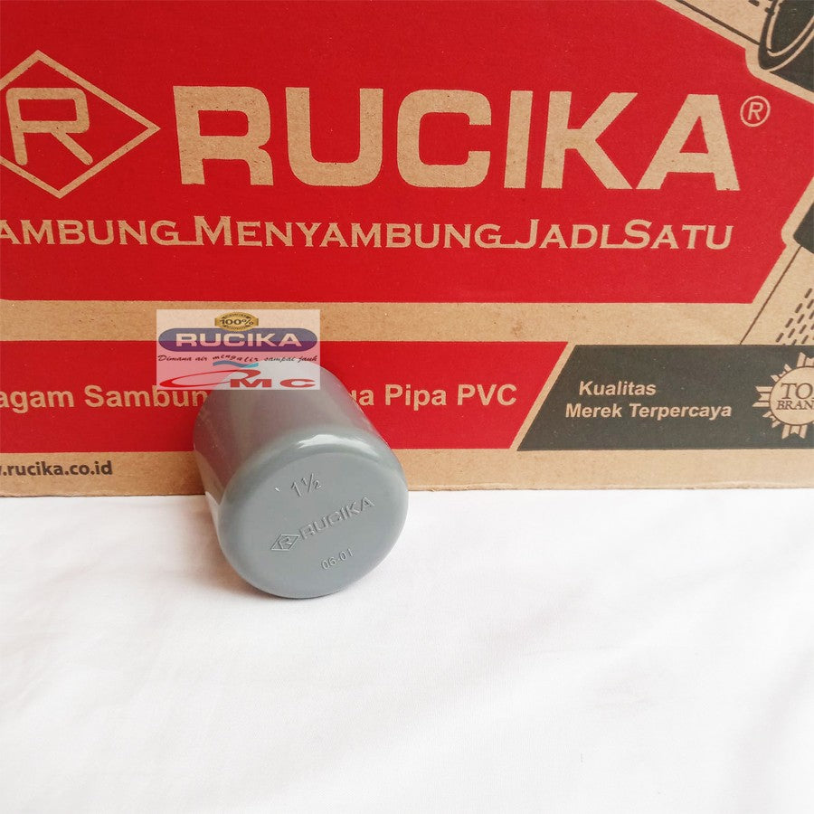Fitting / Cap Dop Tutup Pipa PVC Cap Aw 1 1/2 Inci RUCIKA