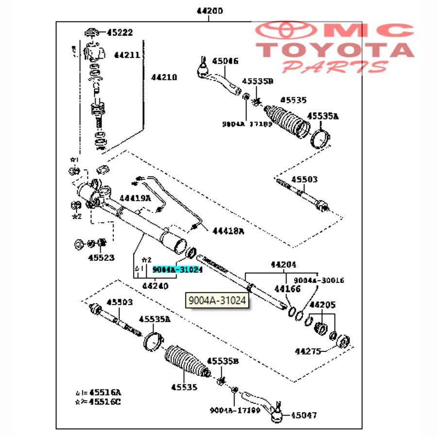 Seal Rack Power Steering Stering Stir Kanan Avanza Xenia 9004A-31024
