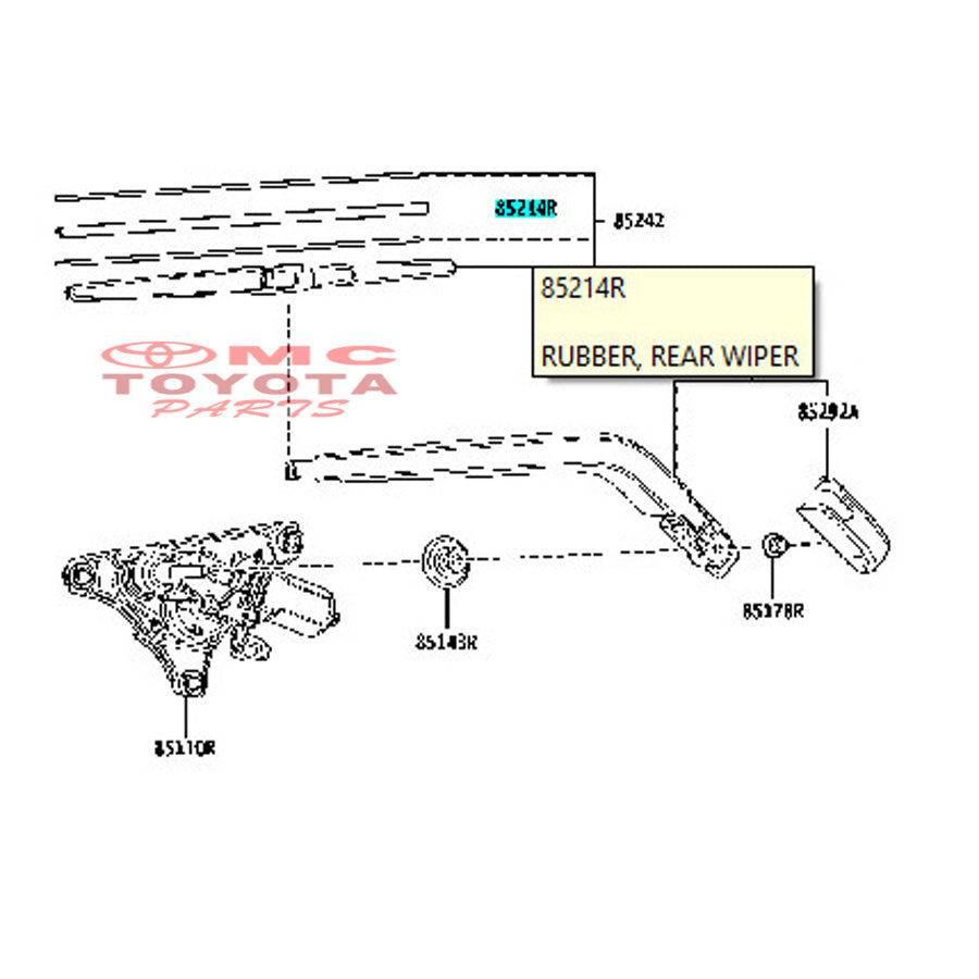 Karet Wiper Belakang Toyota Sienta 12inch Origianl 85214-0D350